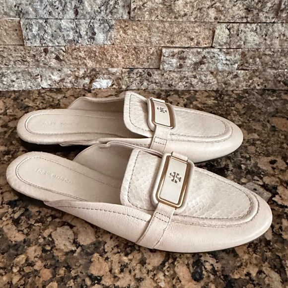 Tory Burch Georgia Backless Leather Loafers - Picture 1 of 7